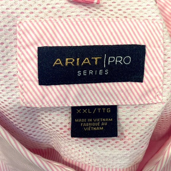 Ariat, Pro Series Dayne Pink Mini Stripe Long Sleeve Button Down Shirt |Size XXL - Picture 12 of 14